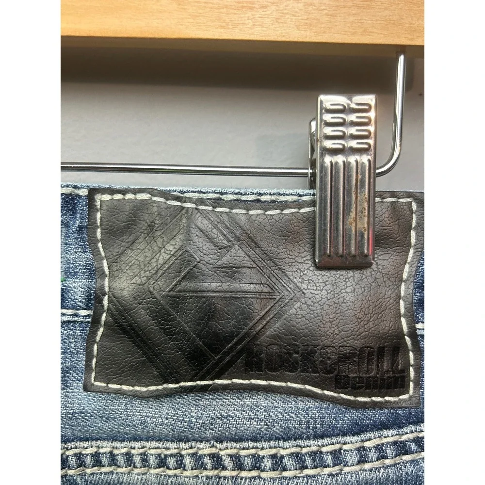 Men's Straight Jeans - Faded Blue Washed Denim